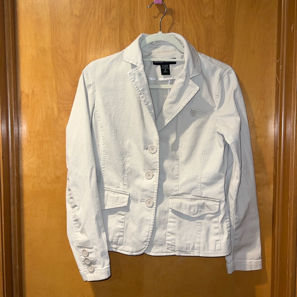Office siren Tan button up lightweight cotton jacket